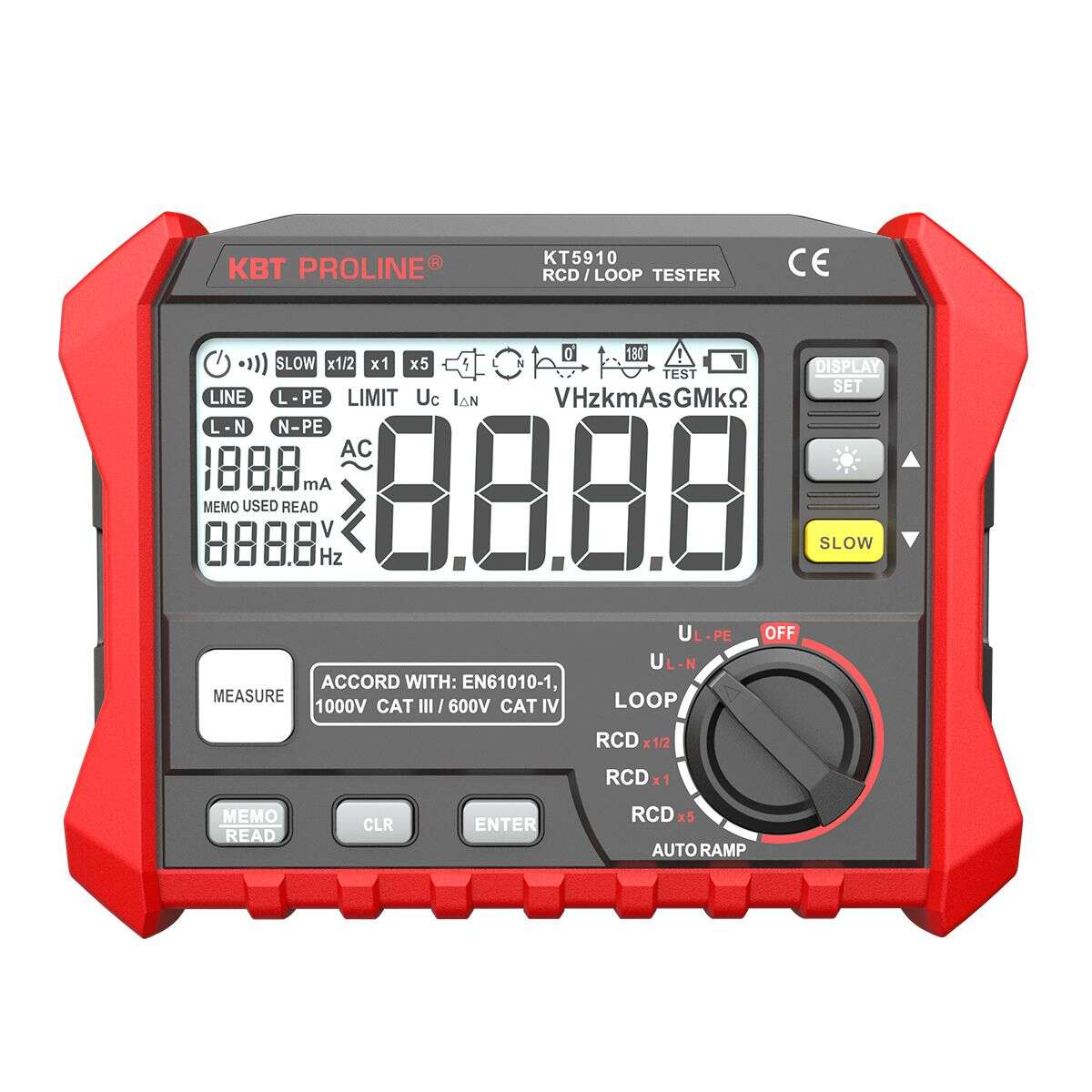 KT 5910 серия PROLINE Тестер параметров УЗО и петли фаза-ноль цифровой